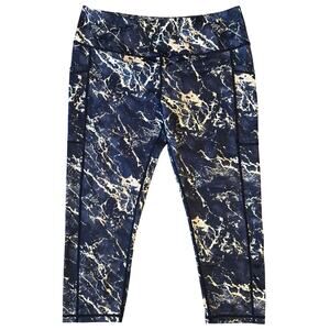 CVG Capri Leggings Black Gold Marble Constantly Varied Gear CrossFit Women XL